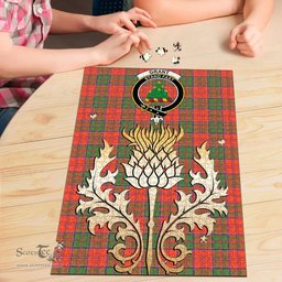 Scottish Grant Ancient Clan Tartan Puzzle - Thistle Gold Style Scottish Plaid Tartan Plaid