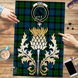 Scottish MacKie Clan Tartan Puzzle - Thistle Gold Style Scottish Plaid Tartan Plaid