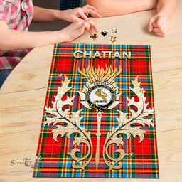 Scottish Chattan Clan Tartan Puzzle - Thistle Scotland Style Scottish Plaid Tartan Plaid