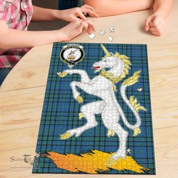 Scottish Matheson Hunting Ancient Clan Tartan Puzzle - Unicorn Style Scottish Plaid Tartan Plaid
