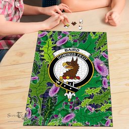 Scottish Baird Modern Clan Tartan Puzzle - Thistle Pattern Style Scottish Plaid Tartan Plaid