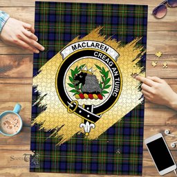 Scottish MacLaren Modern Clan Tartan Puzzle - Gold Style Scottish Plaid Tartan Plaid