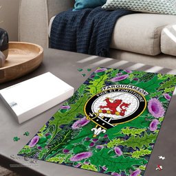 Scottish Farquharson Ancient Clan Tartan Puzzle - Thistle Pattern Style Scottish Plaid Tartan Plaid