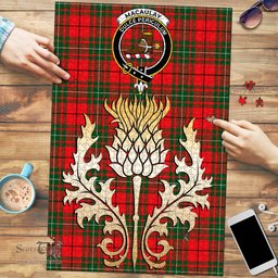 Scottish MacAulay Modern Clan Tartan Puzzle - Thistle Gold Style Scottish Plaid Tartan Plaid