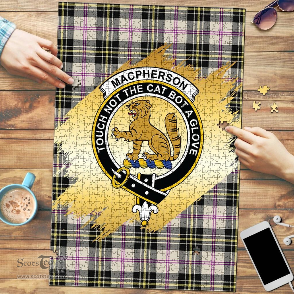 Scottish MacPherson Dress Ancient Clan Tartan Puzzle - Gold Style Scottish Plaid Tartan Plaid