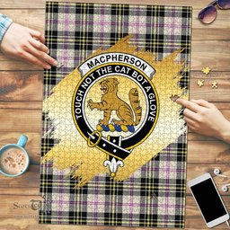 Scottish MacPherson Dress Ancient Clan Tartan Puzzle - Gold Style Scottish Plaid Tartan Plaid
