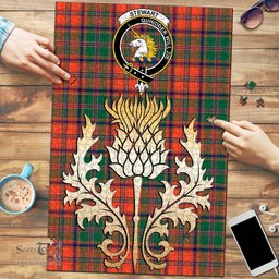 Scottish Stewart of Appin Ancient Clan Tartan Puzzle - Thistle Gold Style Scottish Plaid Tartan Plaid