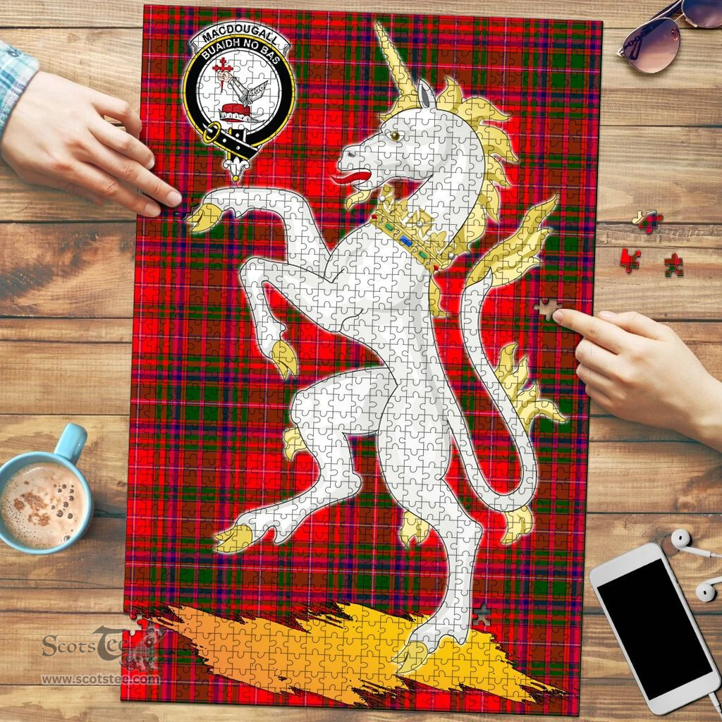 Scottish MacDougall Modern Clan Tartan Puzzle - Unicorn Style Scottish Plaid Tartan Plaid