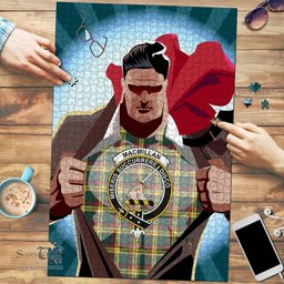 Scottish MacMillan Old Modern Clan Tartan Puzzle - Supper Hero Style Scottish Plaid Tartan Plaid