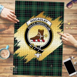 Scottish MacAulay Hunting Ancient Clan Tartan Puzzle - Gold Style Scottish Plaid Tartan Plaid