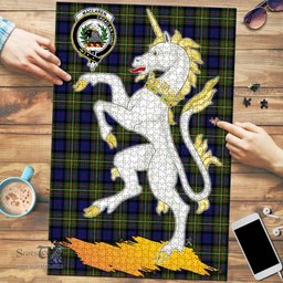 Scottish MacLaren Modern Clan Tartan Puzzle - Unicorn Style Scottish Plaid Tartan Plaid