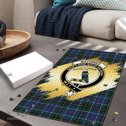 Scottish MacInnes Modern Clan Tartan Puzzle - Gold Style Scottish Plaid Tartan Plaid