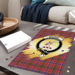 Scottish MacRae Ancient Clan Tartan Puzzle - Gold Style Scottish Plaid Tartan Plaid