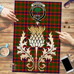 Scottish Kinninmont Clan Tartan Puzzle - Thistle Gold Style Scottish Plaid Tartan Plaid