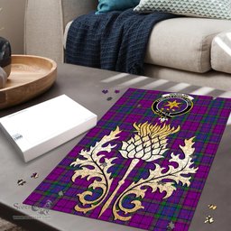 Scottish Wardlaw Modern Clan Tartan Puzzle - Thistle Gold Style Scottish Plaid Tartan Plaid