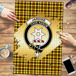 Scottish Jardine Clan Tartan Puzzle - Gold Style Scottish Plaid Tartan Plaid