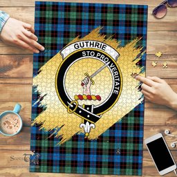 Scottish Guthrie Ancient Clan Tartan Puzzle - Gold Style Scottish Plaid Tartan Plaid