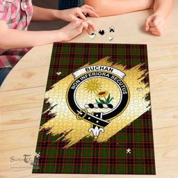 Scottish Buchan Modern Clan Tartan Puzzle - Gold Style Scottish Plaid Tartan Plaid