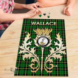 Scottish Wallace Hunting Green Clan Tartan Puzzle - Thistle Scotland Style Scottish Plaid Tartan Plaid