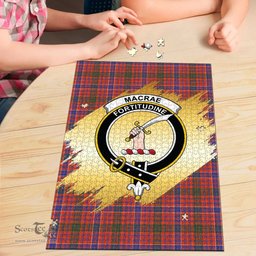 Scottish MacRae Ancient Clan Tartan Puzzle - Gold Style Scottish Plaid Tartan Plaid