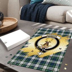 Scottish Gordon Dress Ancient Clan Tartan Puzzle - Gold Style Scottish Plaid Tartan Plaid