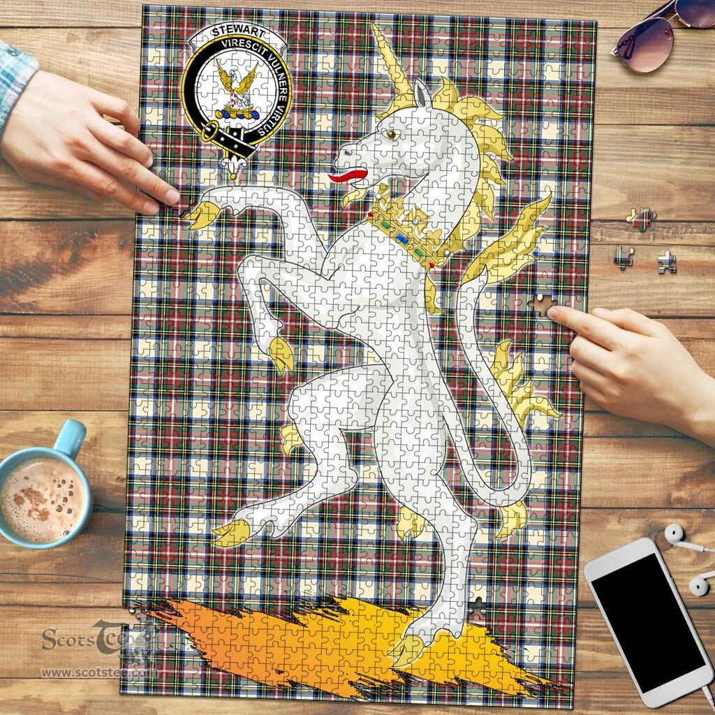 Scottish Stewart Dress Ancient Clan Tartan Puzzle - Unicorn Style Scottish Plaid Tartan Plaid