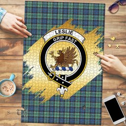 Scottish Leslie Hunting Ancient Clan Tartan Puzzle - Gold Style Scottish Plaid Tartan Plaid