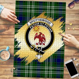 Scottish Spottiswood Clan Tartan Puzzle - Gold Style Scottish Plaid Tartan Plaid