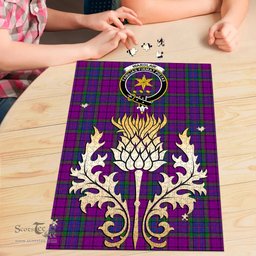 Scottish Wardlaw Modern Clan Tartan Puzzle - Thistle Gold Style Scottish Plaid Tartan Plaid