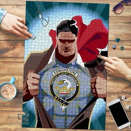 Scottish Edmonstone Clan Tartan Puzzle - Supper Hero Style Scottish Plaid Tartan Plaid