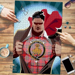 Scottish MacGillivray Modern Clan Tartan Puzzle - Supper Hero Style Scottish Plaid Tartan Plaid