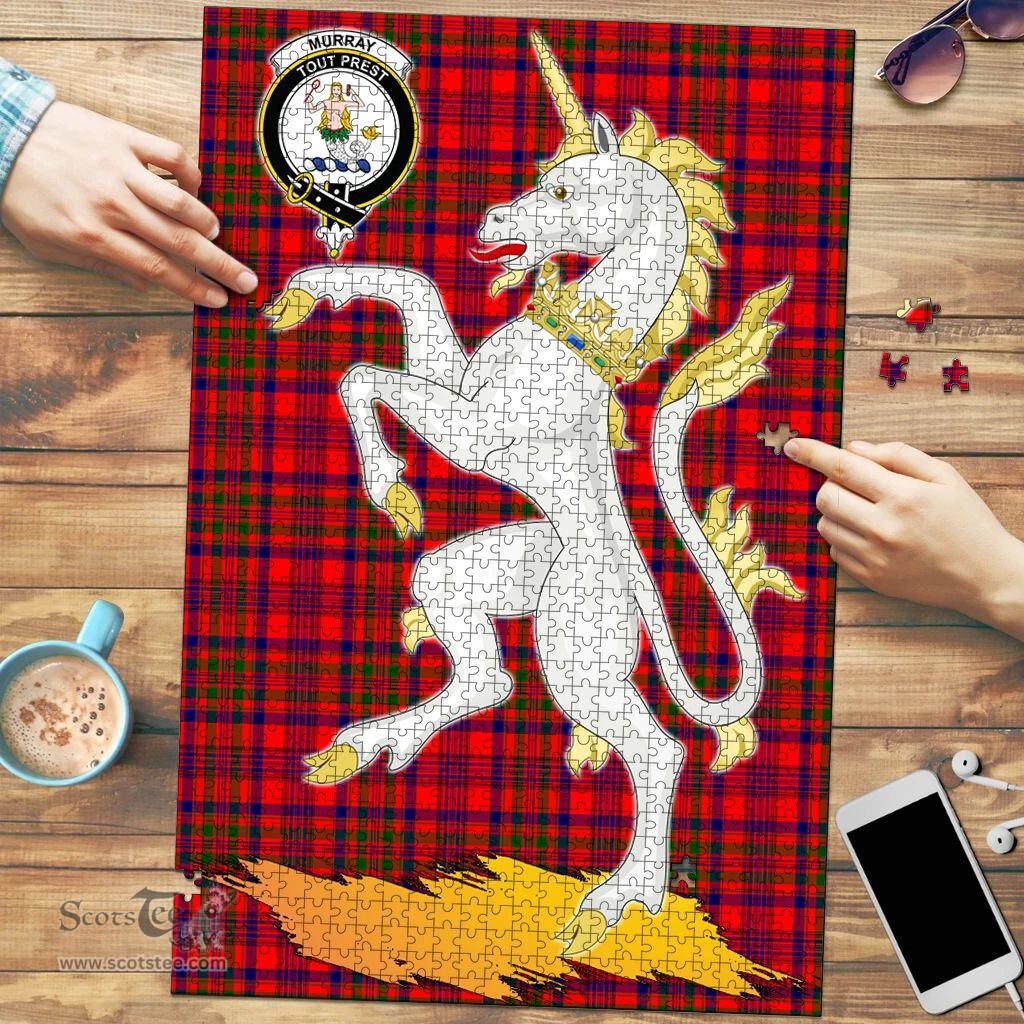 Scottish Murray of Tulloch Modern Clan Tartan Puzzle - Unicorn Style Scottish Plaid Tartan Plaid