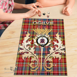 Scottish Ogilvie of Airlie Ancient Clan Tartan Puzzle - Thistle Scotland Style Scottish Plaid Tartan Plaid