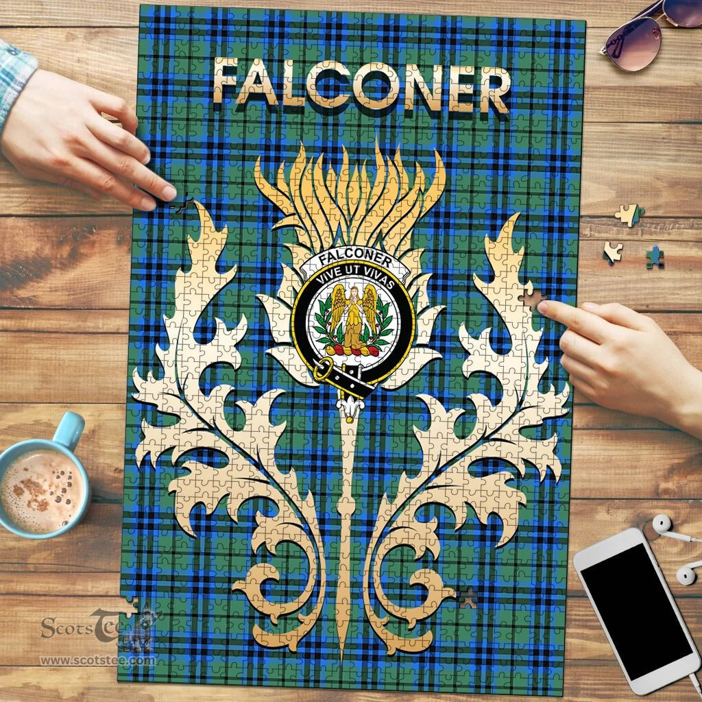 Scottish Falconer Clan Tartan Puzzle - Thistle Scotland Style Scottish Plaid Tartan Plaid