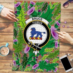 Scottish Bruce Ancient Clan Tartan Puzzle - Thistle Pattern Style Scottish Plaid Tartan Plaid