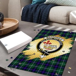 Scottish MacDonald of the Isles Hunting Modern Clan Tartan Puzzle - Gold Style Scottish Plaid Tartan Plaid