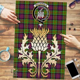 Scottish MacDonald of Clanranald Clan Tartan Puzzle - Thistle Gold Style Scottish Plaid Tartan Plaid