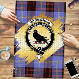 Scottish Rutherford Clan Tartan Puzzle - Gold Style Scottish Plaid Tartan Plaid