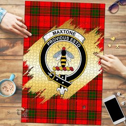 Scottish Maxtone Clan Tartan Puzzle - Gold Style Scottish Plaid Tartan Plaid