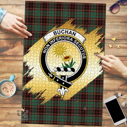 Scottish Buchan Ancient Clan Tartan Puzzle - Gold Style Scottish Plaid Tartan Plaid