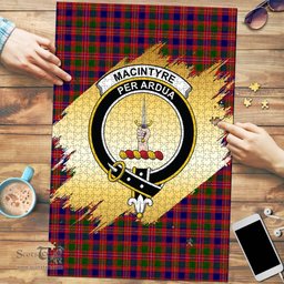 Scottish MacIntyre Modern Clan Tartan Puzzle - Gold Style Scottish Plaid Tartan Plaid