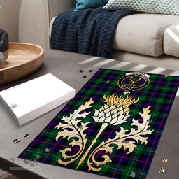 Scottish Calder Modern Clan Tartan Puzzle - Thistle Gold Style Scottish Plaid Tartan Plaid