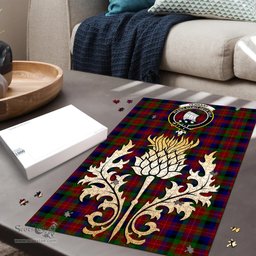 Scottish Tennant Clan Tartan Puzzle - Thistle Gold Style Scottish Plaid Tartan Plaid
