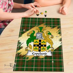 Scottish Copeland Clan Tartan Puzzle - Gold Style Scottish Plaid Tartan Plaid