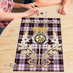 Scottish MacPherson Hunting Modern Clan Tartan Puzzle - Thistle Scotland Style Scottish Plaid Tartan Plaid