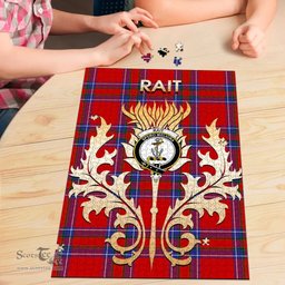Scottish Rait Clan Tartan Puzzle - Thistle Scotland Style Scottish Plaid Tartan Plaid