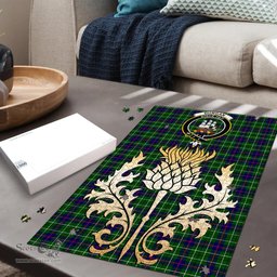 Scottish Duncan Modern Clan Tartan Puzzle - Thistle Gold Style Scottish Plaid Tartan Plaid