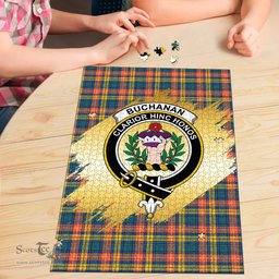 Scottish Buchanan Ancient Clan Tartan Puzzle - Gold Style Scottish Plaid Tartan Plaid