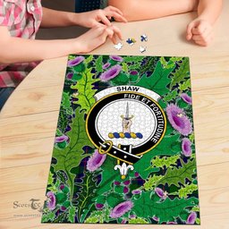 Scottish Shaw Modern Clan Tartan Puzzle - Thistle Pattern Style Scottish Plaid Tartan Plaid