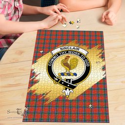 Scottish Sinclair Ancient Clan Tartan Puzzle - Gold Style Scottish Plaid Tartan Plaid